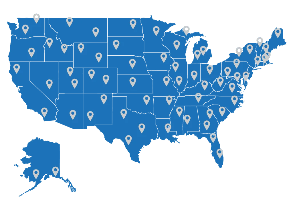 US Map with Locations